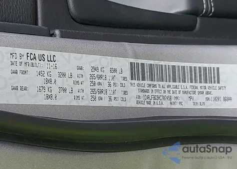 2017 Jeep Grand Cherokee Limited 4X4 from USA, damaged, VIN 1C4RJFBG3HC707458